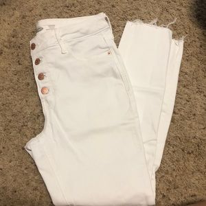 White high rise skinny jeans
